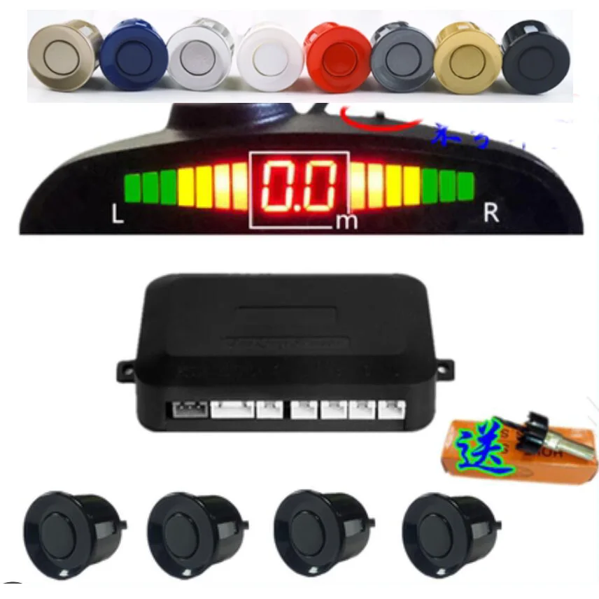Car Parking Sensor Parktronic 4 Sensors 22 mm With Buzzer Reverse Backup Radar Buzzer System 12V Sy