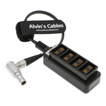 

Alvin's Cables 2 Pin Right Angle to 4 D Tap Splitter Cable for RED DSMC2 Jetpack RTmotion Sidekick