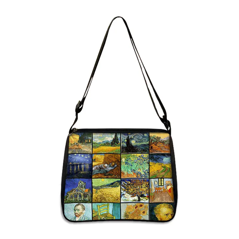 Van Gogh Art Famous Paintings Handbag Women Shoulder Bags Oil Painting Starr Night / Mona Lisa Shopping Bag Canvas Tote Bags 