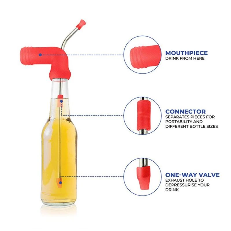 Homebrew Beer Snorkel Straw Beer Bong Funnel Slammer Double Snorkel Drinking Beer Bar Tool Festival Party Dispenser Beer Brewing Beer Brewing Aliexpress