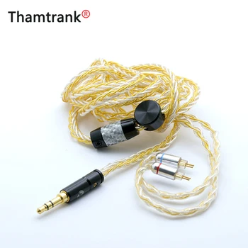 

1.2M 8 Core Upgraded Silver Plated Earphone Balanced Cable Jack 3.5mm to 2 Pin Connector w/ Carbon Fiber Splitter Clip for Shure