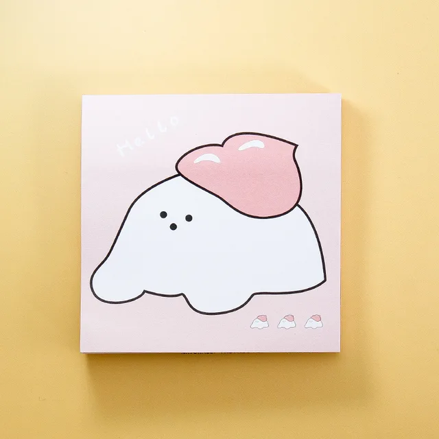 80Page Korean Notebook INS Wind Cartoon Animal Fruit Girl Pattern Horizontal Line Memo Pads Color N Message Cute Sticky Notes 3 Alien animals pink