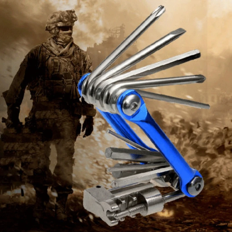 buy 11 In 1 Multi Function Bicycle Mechanic Repair Tool Kit Pocket Chromium Plating Steel Durable Hardness Outdoor Cycling Riding