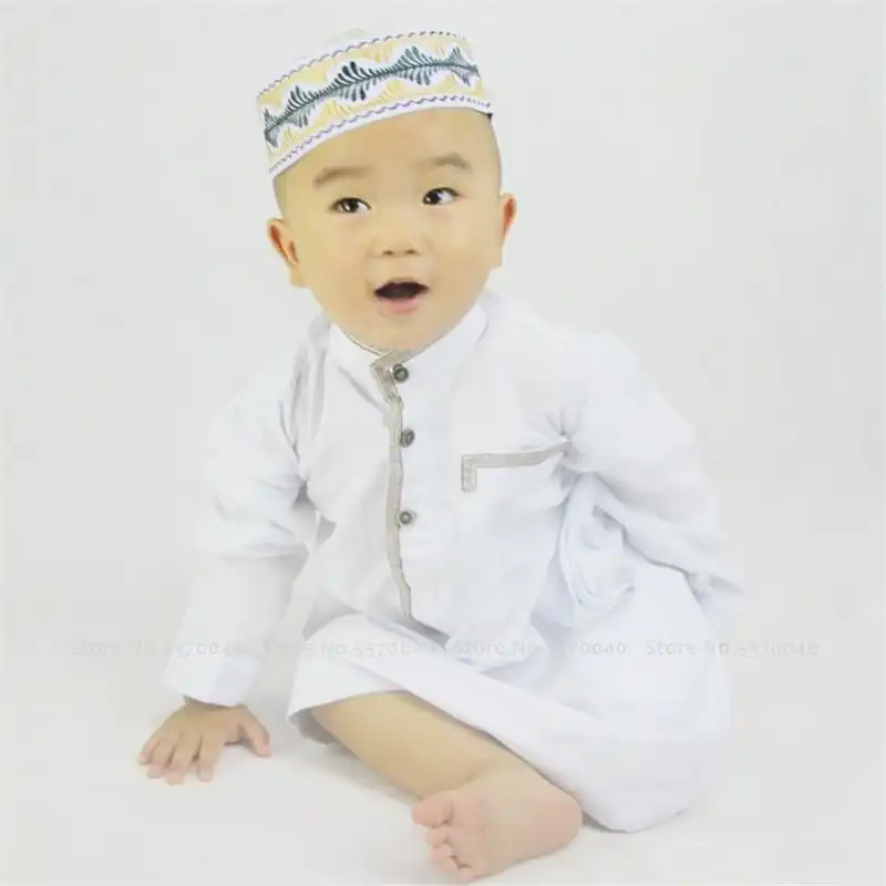 Jubba Thobe Boys Islamic Clothing Kids Muslim Thobe Arab Abaya Robes