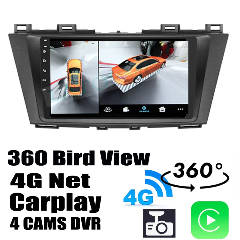 Автомобильная аудиосистема навигация GPS стерео Carplay DVR 360 Birdview вокруг 4G Android