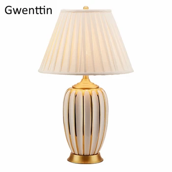 

European American Decoration Table Lamp Ceramic Desk Light for Living Room Bedroom Bedside Modern Lighting Fixtures Luminarie