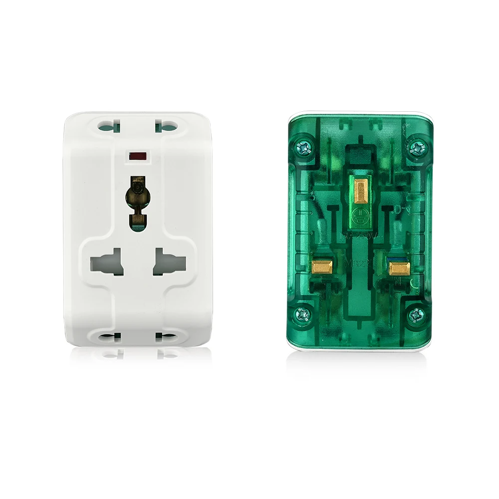 Штепсельный адаптер Универсальный международный Электрический штепсельный адаптер на 13A UK/Hong Kong Тип G адаптер конвертер AC зарядное устройство розетка - Цвет: Зеленый