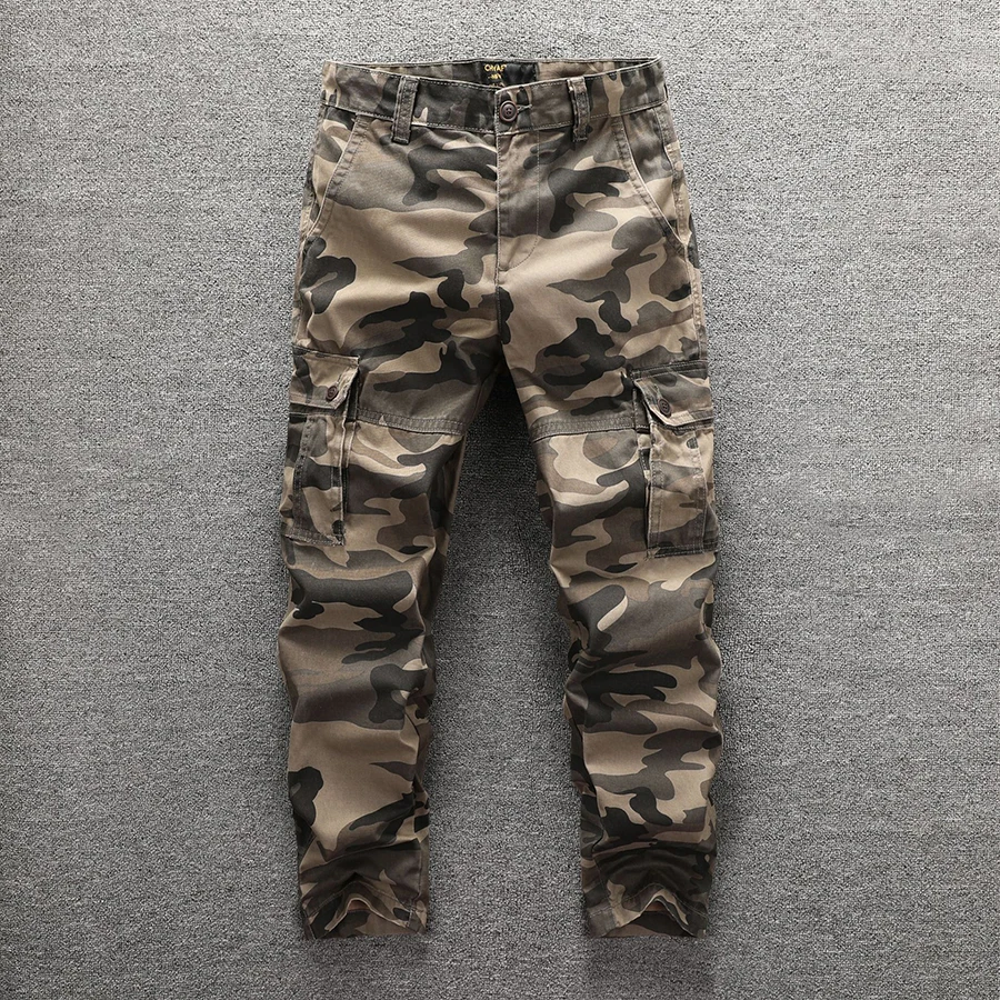 Camouflage Outdoor Overalls Pant Men Multi-pocket Slim Sports Beam Foot Trousers Casual Comfortable Breathable Street Wear Pants