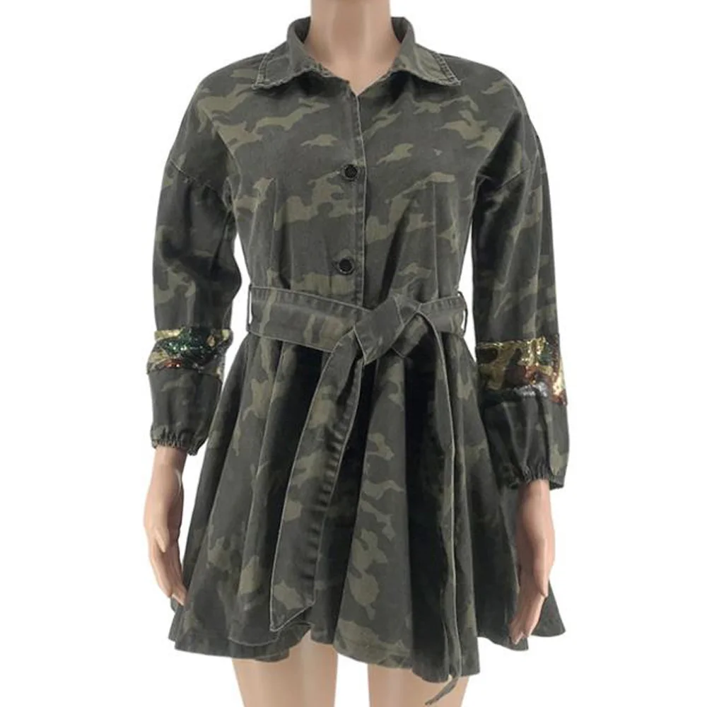 camouflage denim dress