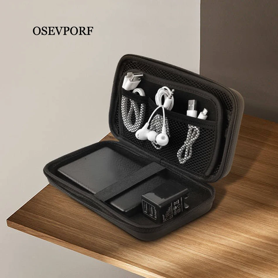 Power Bank Case Hard Case Box For Hard Drive Disk USB Cable External Storage Carrying SSD HDD Earphones USB Cable Charger Pouch