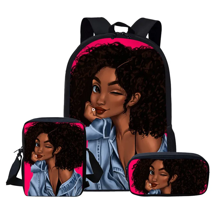 Nopersonality Черная Королева Африканский Американский Рюкзак Африканка рюкзаки, уникальный африканский Рюкзак Студенческая Книга сумка афро леди 16 дюймов - Цвет: Z5019ECK