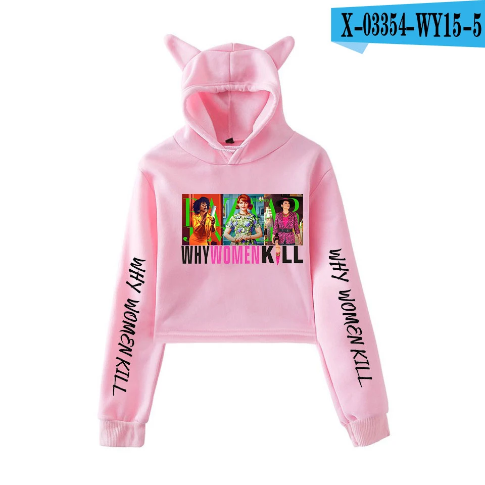 Dodelijke womanWomens Herfst толстовки Толстовка Koreaanse Stijl Kat oren Lange Mouw Trui укороченный Топ Толстовка - Цвет: WY15-5