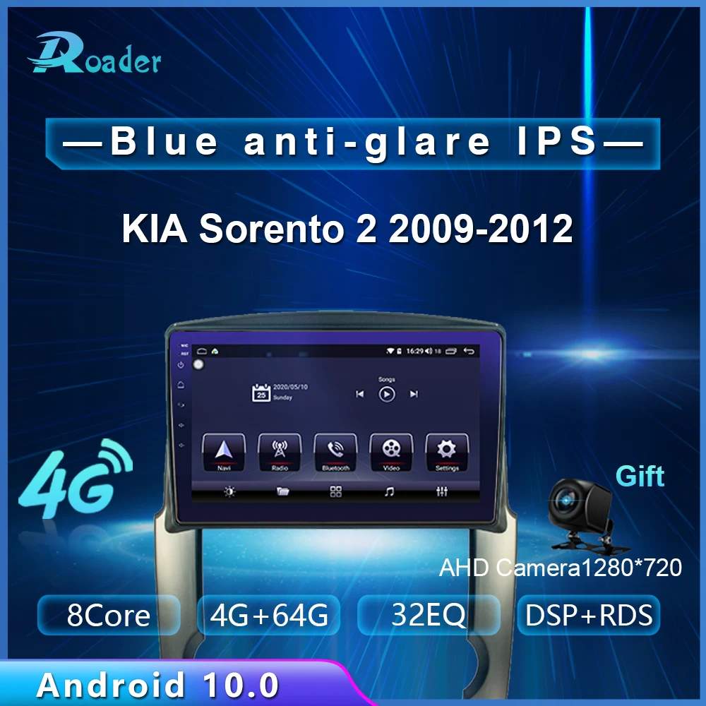 Roader Автомобильный мультимедийный плеер Android 10 0 автомобильный DVD для KIA Sorento 2 2009 2010