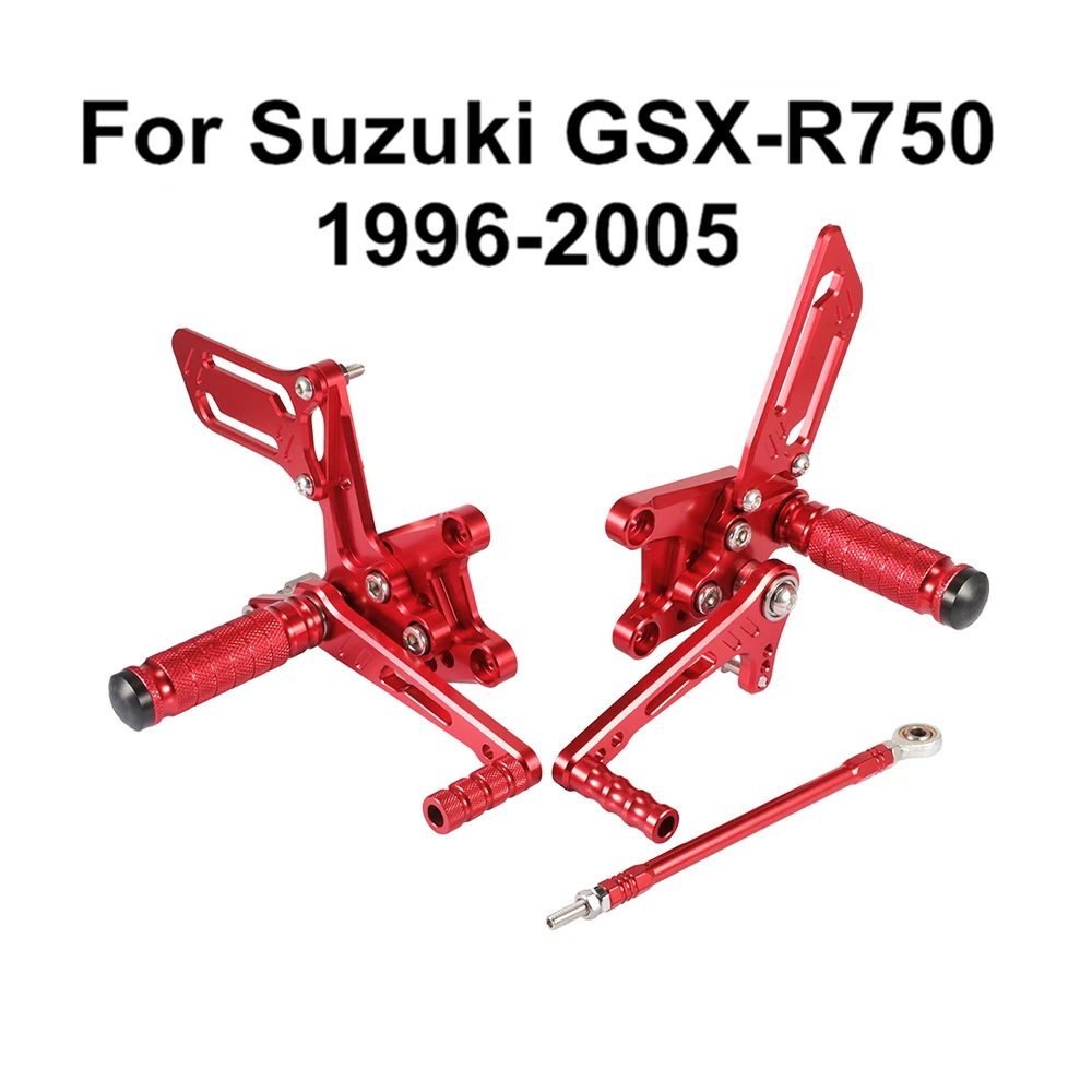 Красный стиль для Suzuki GSX-R750 GSXR750 GSXR 750 1996-2005 мотоциклетный Регулируемый наездник задний комплект подставка для ног D40