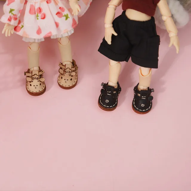 New Casual Handmade Cowhide Dolls Shoes Cute OB11 Shoes Leather 1/12 BJD Doll Shoes For obitsu11、GSC、body9、OB11 Doll boots 2