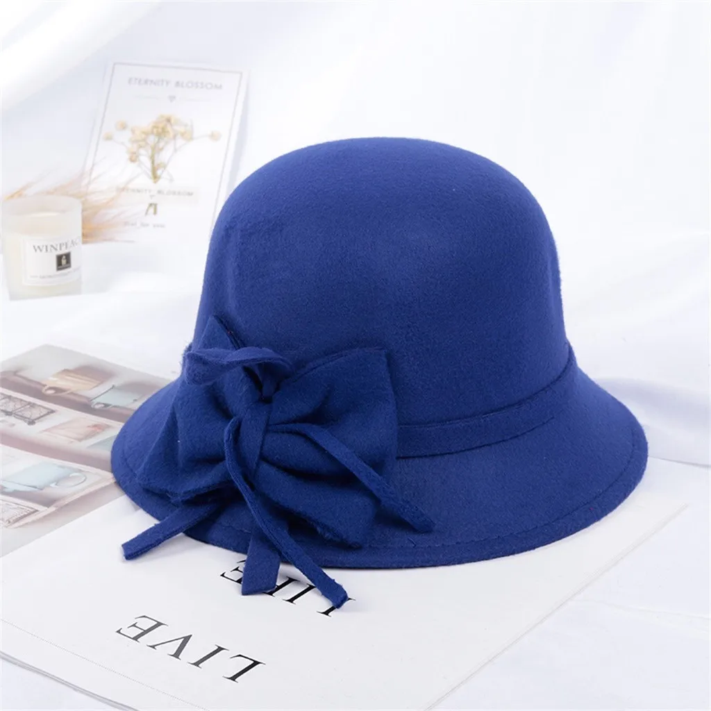 Женская брендовая фетровая шляпа, зимняя фетровая шляпа, Женская Классическая британская Осенняя Дамская Роскошная шляпа-котелок, Женская Осенняя шляпа, Mujer Gorro# YJ