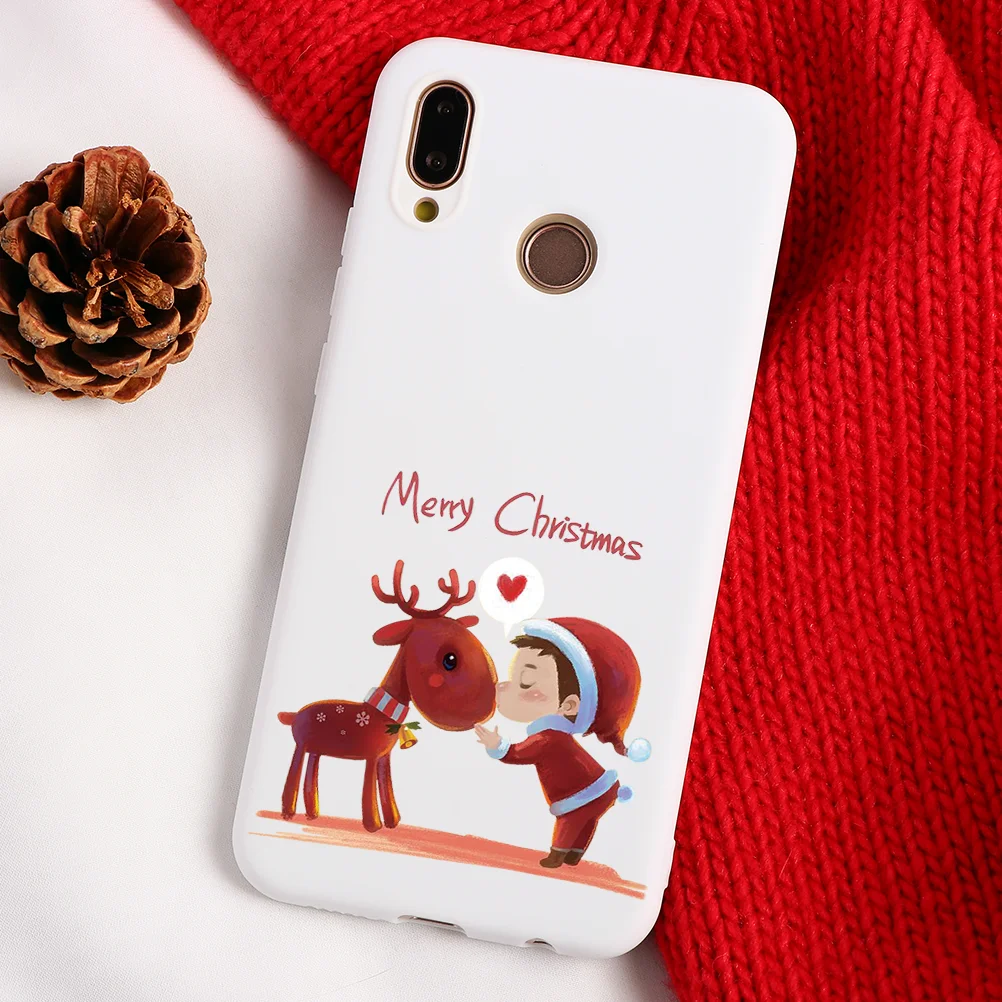 Чехол для телефона с рождественским рисунком лося для huawei mate 10 20 30 Lite P8 P9 P10 P20 P30 Lite Mini P Smart Y6 Y7 Pro TPU