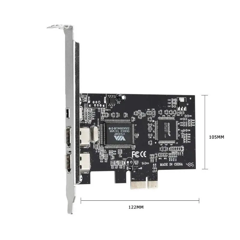 3 порта 1394A Плата расширения PCI-E 1X к IEEE 1394 DV видео адаптер 1x 4Pin 2x 6Pin контроллер для настольных ПК