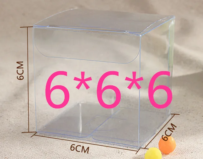 

30pcs 6*6*6cm clear plastic pvc boxes packaging for giftchocolatecandycosmeticcakecrafts display package transparent Box