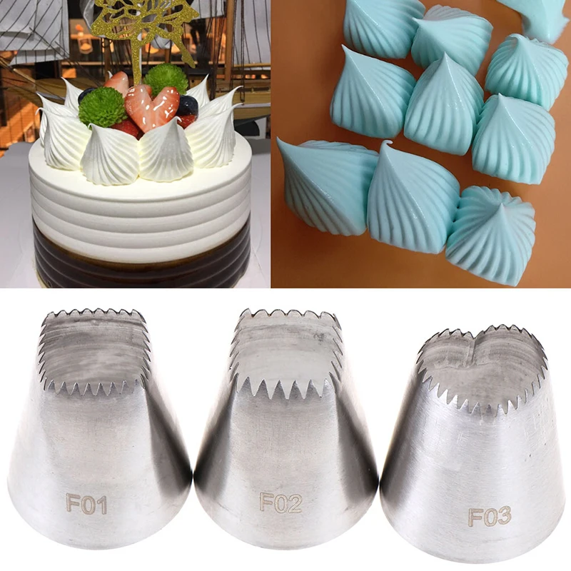 

3pcs Cake Tool Square Heart Icing Piping Nozzles Russian DIY Cream Cake Pastry Tips Tool Bakeware Suppliers