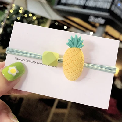 Pineapple Милый Ананас Фрукты повязка для головы Веревка конфеты цвет редис арбуз мультяшная повязка на голову резинка для волос аксессуары - Цвет: Pineapple