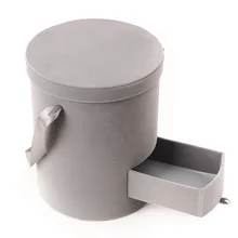 Фланелевая коробка для цветов индивидуальная Подарочная коробка круглая Высокая простая портативная с ящиком фланелевая коробка подарок декоративное свадебное украшение