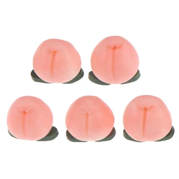 

5pcs 1/12 Dollhouse Miniature Model Simulation Fake Fruit Kitchen Decor peach