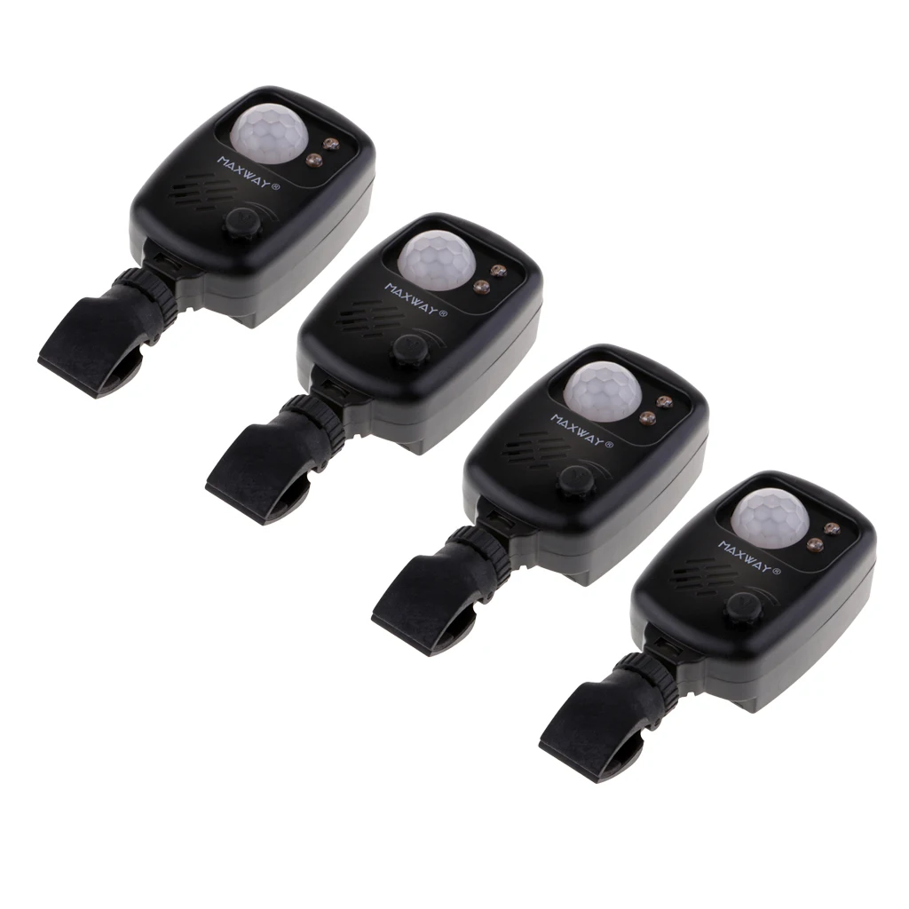 MagiDeal 4pcs Security Infrared Motion Sensor PIR Alarm for Fishing Camping