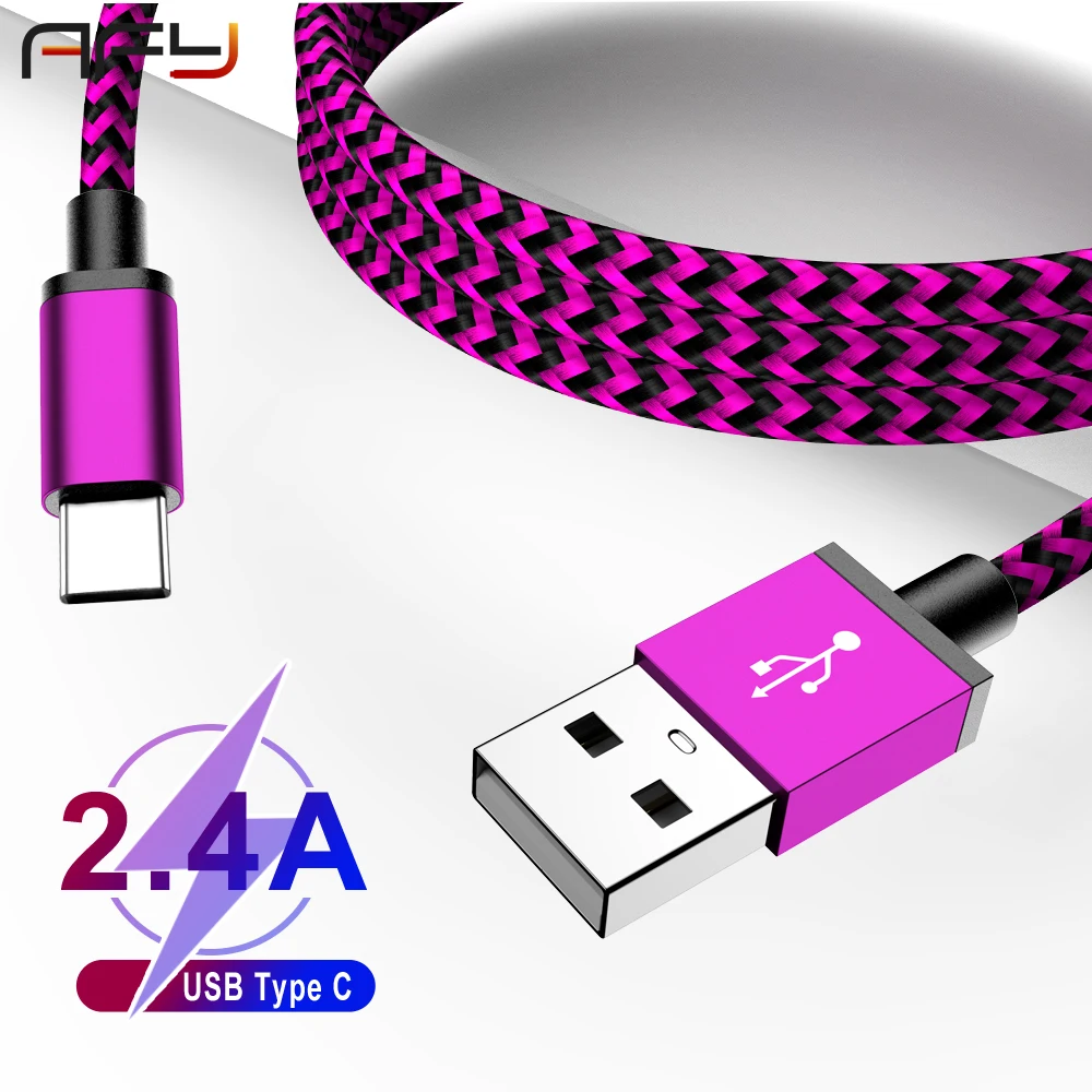 Кабель AFY USB Type C 1 м 2 3 для быстрой зарядки и синхронизации данных кабель Samsung S9 S10