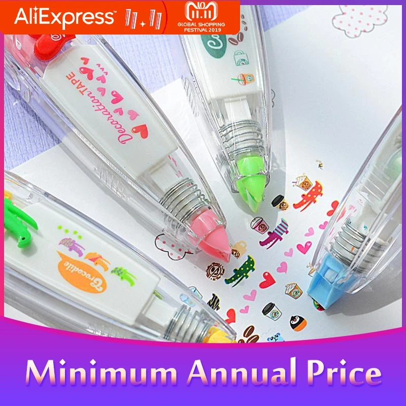 

Correction Tape Sticker Machines Lace Decoration Tape Pen 6mmX4mm Material ABS + PC + POM Correction Tape Pen