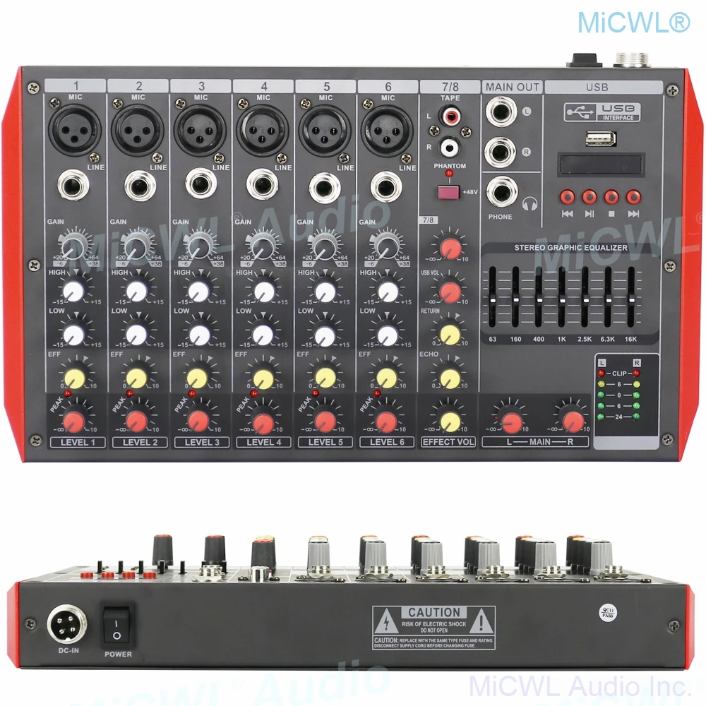 8 Channel MG8 Bluetooth Mixer Sound Mixing Console