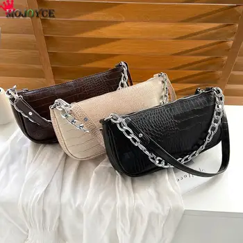 

2020 New Alligator Pattern Leather Underarm Bag Women PU Leather Fashion Crocodile Pattern Chain Shoulder Handbags Clutch