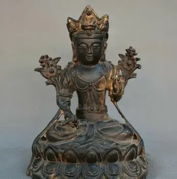 

Collect Chinese old bronze red copper Buddhism Guanyin Kwan-yin Buddha statue