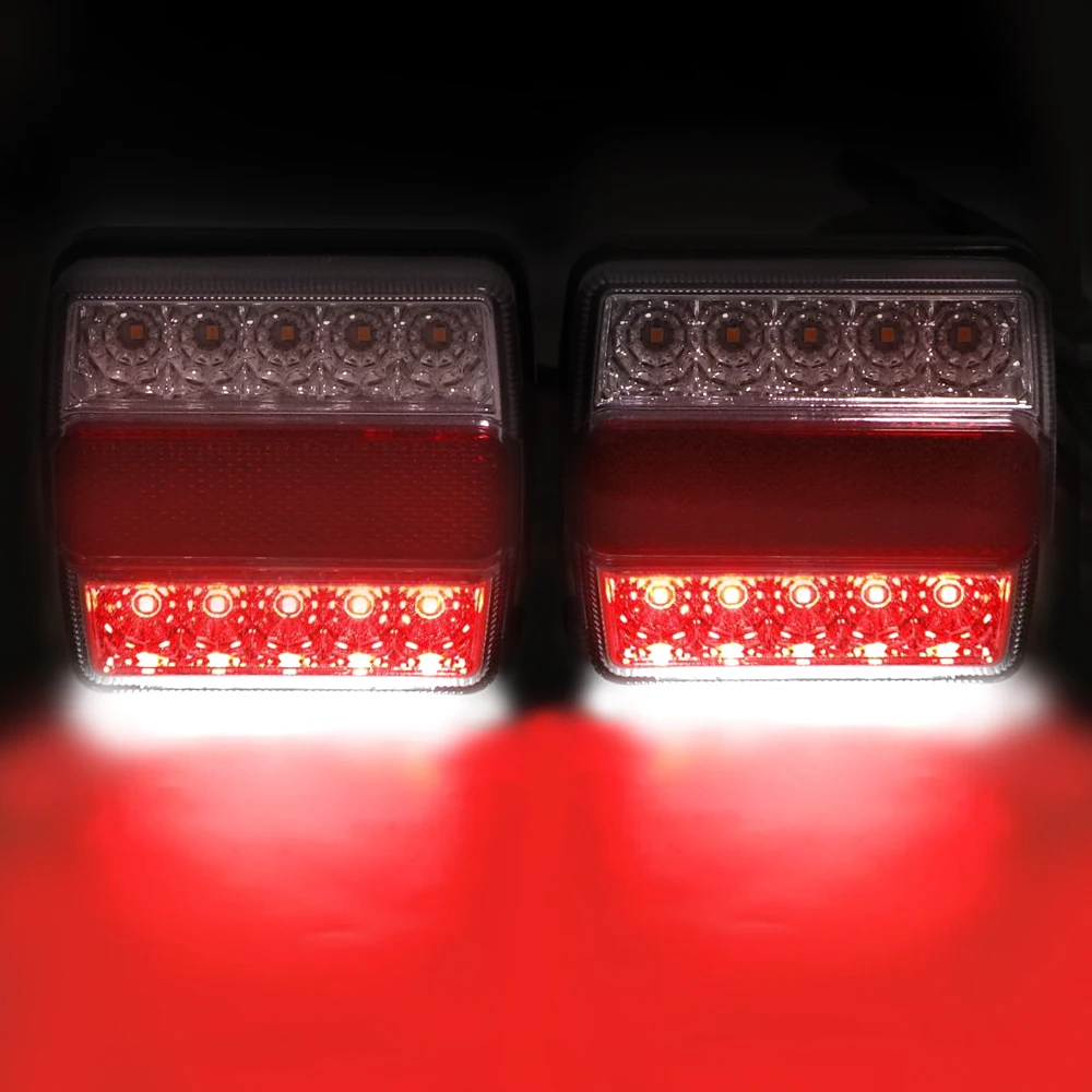 2 Piece/Set 16 LEDs Trailer Tail Light with Magnet Combination Towing Taillight Car Truck Tail Light 12V Number Plate Light