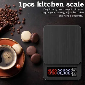 

New Mini LCD Digital Electronic Drip Coffee Scale with Timer 3kg 5kg 0.1g Digital Coffee Weight Household Drip Scale Timer