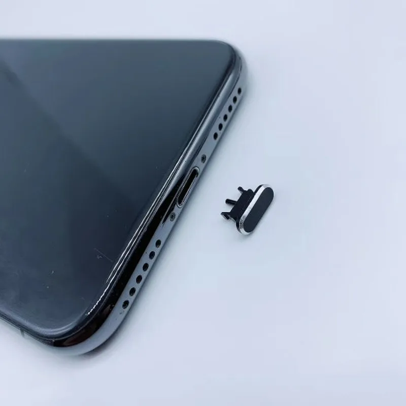 Металлическая пыль штепсельная Вилка для sim-карты двойной порт для зарядки мини-Пылезащитная вилка для iPhone X Max 8 7Plus защита от воды аксессуары для телефона