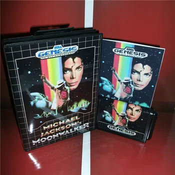 

Michael Jackson's Moonwalker US Cover with Box and Manual For Sega Megadrive Genesis Video Game Console 16 bit MD card