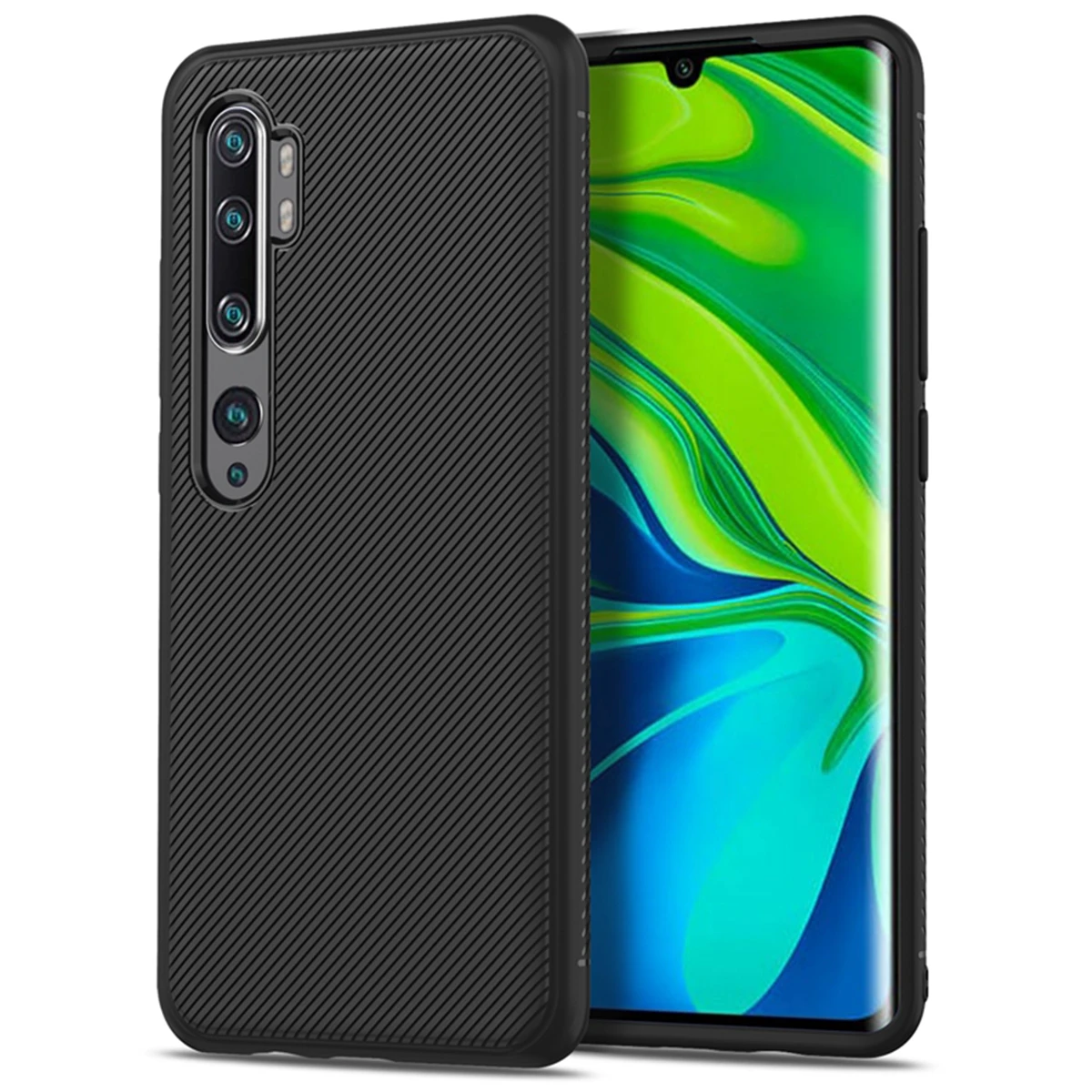 Чехол для Xiaomi Mi Note 10 Pro мягкий силиконовый чехол из углеродного волокна с