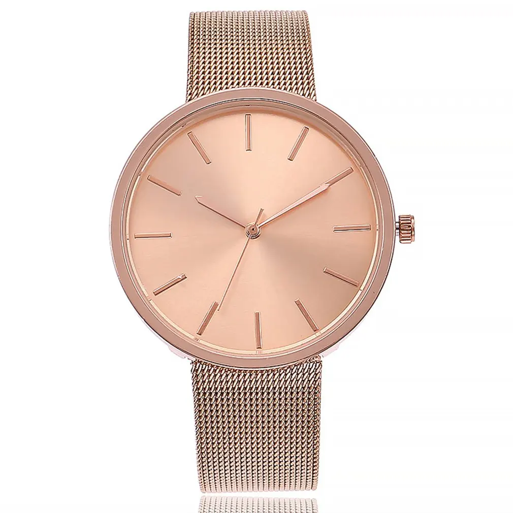 

New Smple Mesh Strap Quartz Watch Simple Design Wristwatch 2018 New Quartz Watch Steel Strap Classic Big Round Dial Girls GIFTS