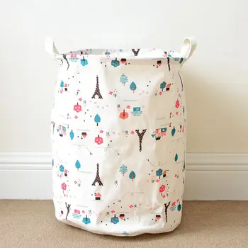 

Vintage Nostalgic Patterns Waterproof Organizer Linen Sundries Storage Basket Cabinet Underwear Storage Bag Cothing Storage Box