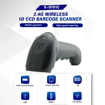 

2.4G Wireless CCD 1D Barcode Scanner Battery Powered Low Consumption Code Reader For Windows Android For IOS Smartphones Tablets