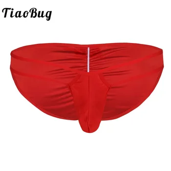 

Men Sexy Underwear Solid Color Low-waisted Bulge Pouch Bikini Briefs Swimwear Underpants Male Stretchy Panties