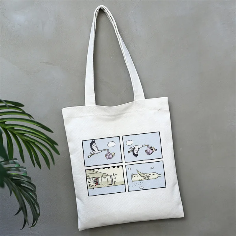 My Depression Brain Temper Solid Color Funny Printing Shoulder Canvas Bags Harajuku Handbag Spoof Personality Women Bag | Багаж и сумки