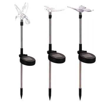 

Solar Light Lawn Garden Outdoor Changing LED Dragonfly/Butterfly/Bird Lamp Waterproof Walkway Yard Patio