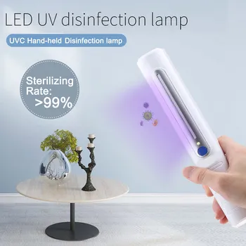 

Portable Handheld UV Disinfection Lamp Battery Powered Sterilizer Light Sterilization for Home Office Travel Phone Key Door Hand