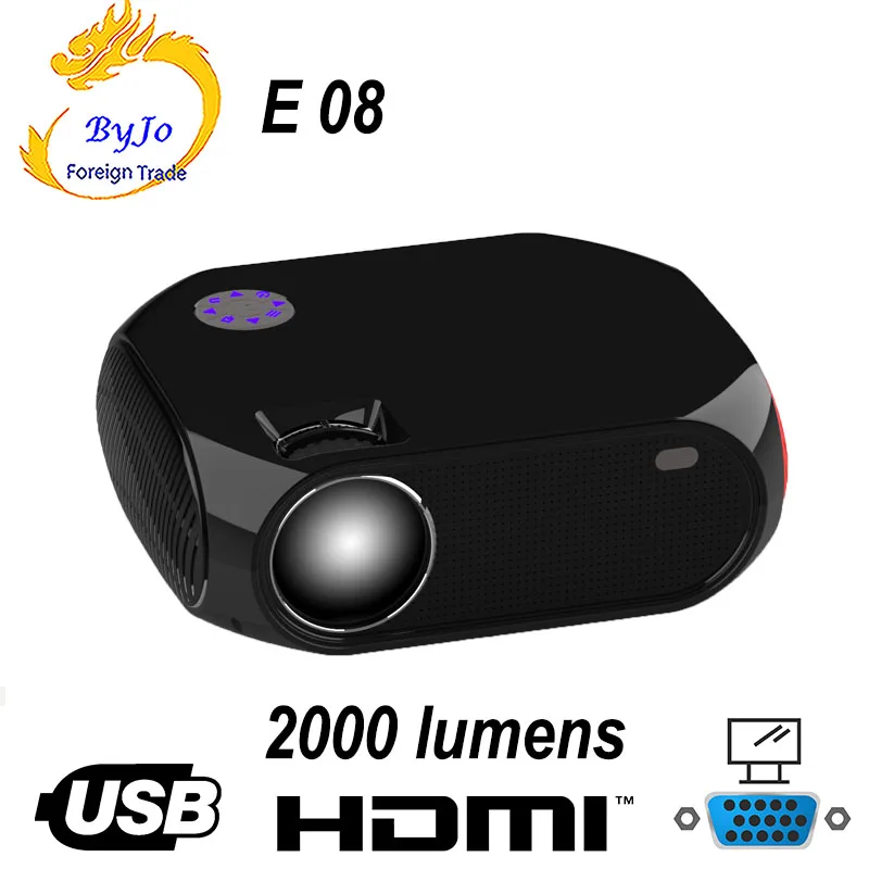 Светодиодный проектор ByJoTeCH E08 1080P 2000 люмен домашний кинотеатр HDMI VGA Beame