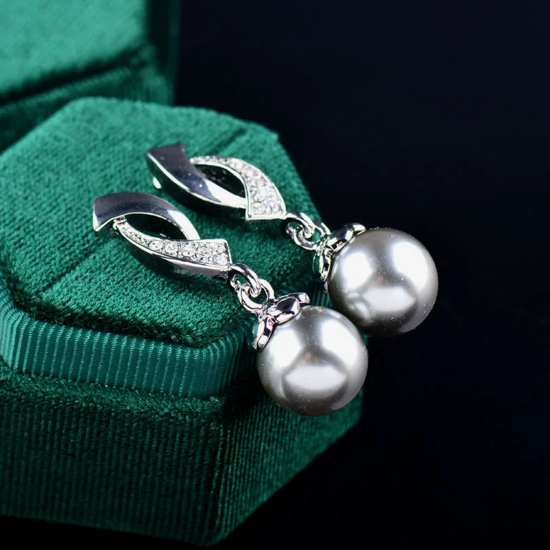 LEEKER Винтажные Ювелирные сережки с серым белым искусственным жемчугом женские свадебные серьги 195 LK5