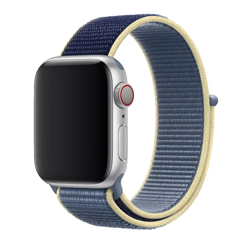 Ремешок для наручных часов Apple Watch 4 5 3/2/1 38 мм 42 мм 62new цветовый нейлоновый из мягкой дышащей ткани сменный ремешок петли для наручных часов iwatch серии 4 40 мм 44 мм - Band Color: 60BYLS