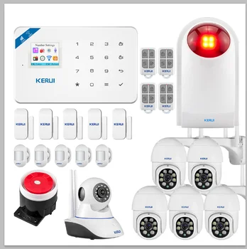 

KERUI W18 1.7 Inch TFT Screen WIFI GSM Home Burglar Security Alarm System Motion Detector APP Control Door Sensor Siren
