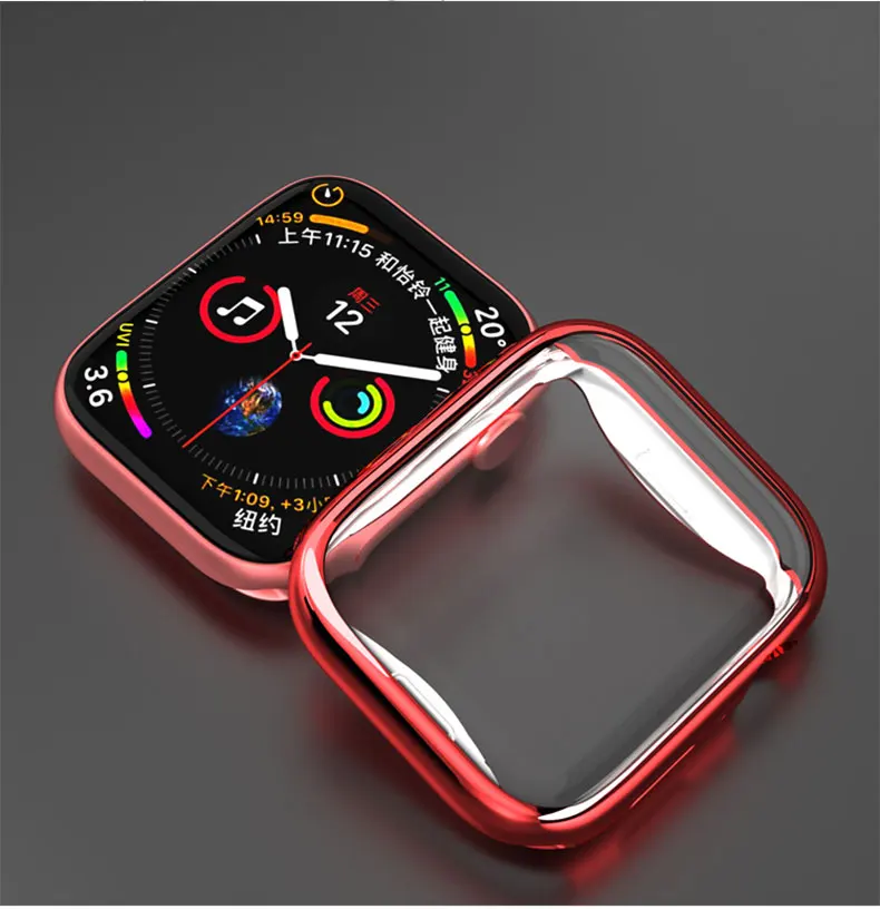 Cover for Apple Watch Case 45mm/41mm 44mm/40mm 42mm/38mm TPU bumper Accessories Screen Protector iWatch Series 6 4 3 SE 7 8 Case